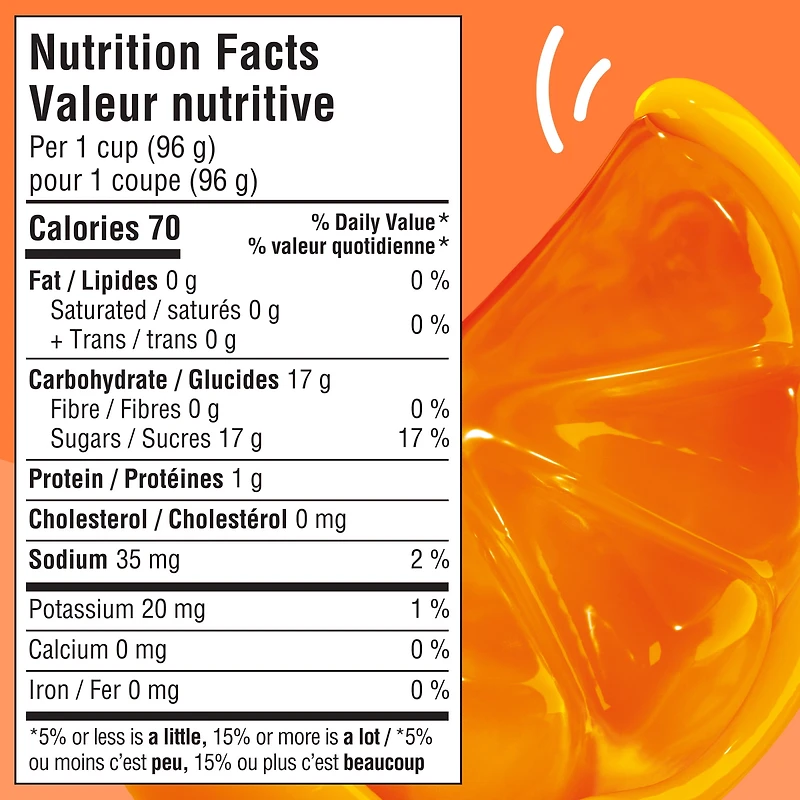 Goûters À La Gelée Réfrigéré À Saveur D'Orange, Paquet De 4 Coupes x 96g