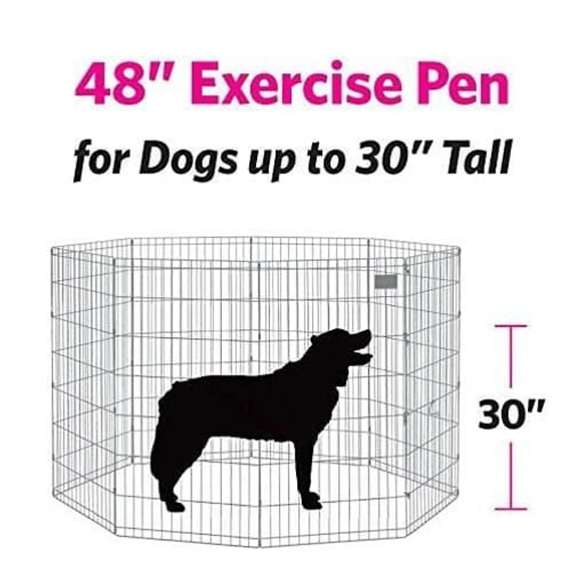 Midwest Foldable Metal Exercise Pen/Pet Playpen Black w/Door
