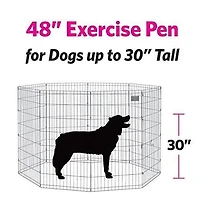 Midwest Foldable Metal Exercise Pen/Pet Playpen Black w/Door