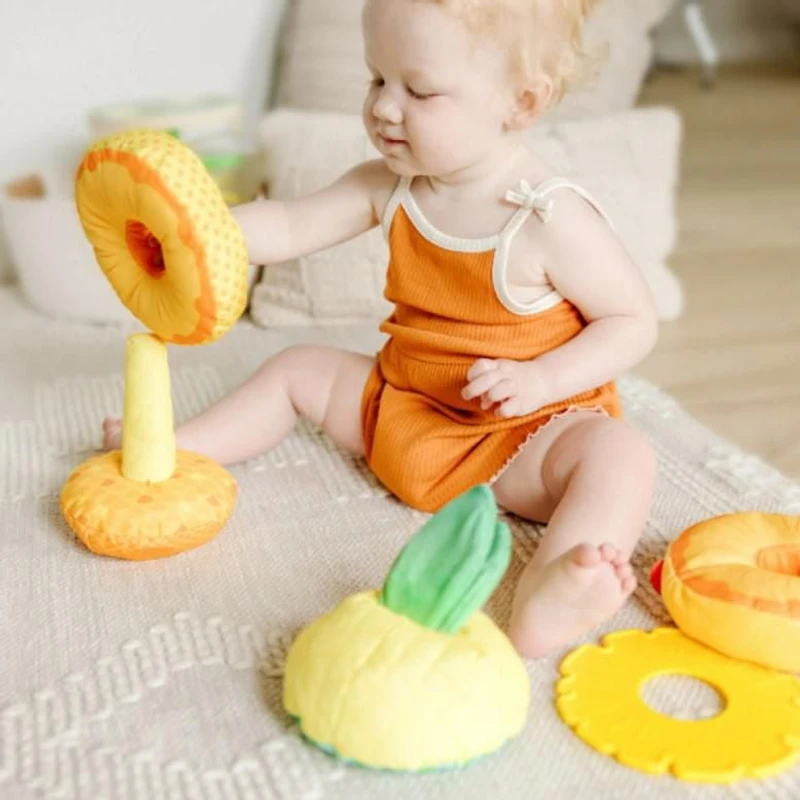 Melissa & Doug Multi-Sensory Pineapple Soft Stacker Infant Toy