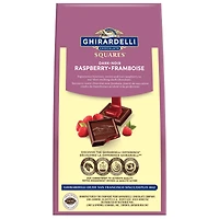 GHIRARDELLI Dark Chocolate Raspberry Squares Bag, 151g, GHIRARDELLI BAG DARK RASPBERRY 151G