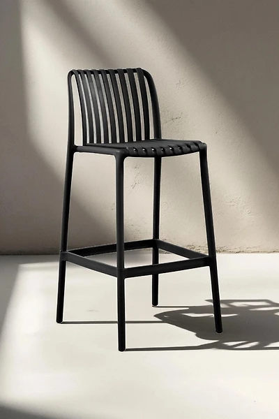Summer bar chair with arm and stripe Black (4 chairs)