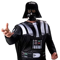 STAR WARS DARTH VADER QUALUX COSTUME (ADULT) - Qualux Jumpsuit with Detachable Cape and 3D Half Mask 