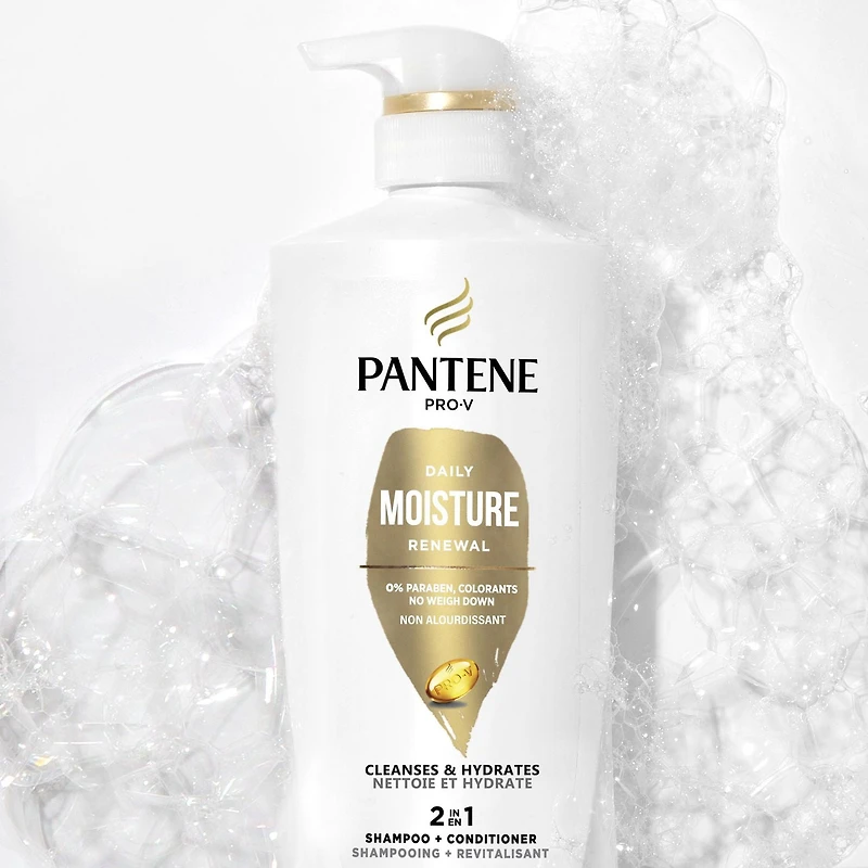 PANTENE PRO-V Daily Moisture Renewal 2 in 1 Shampoo + Conditioner, 17.9 oz/530mL
