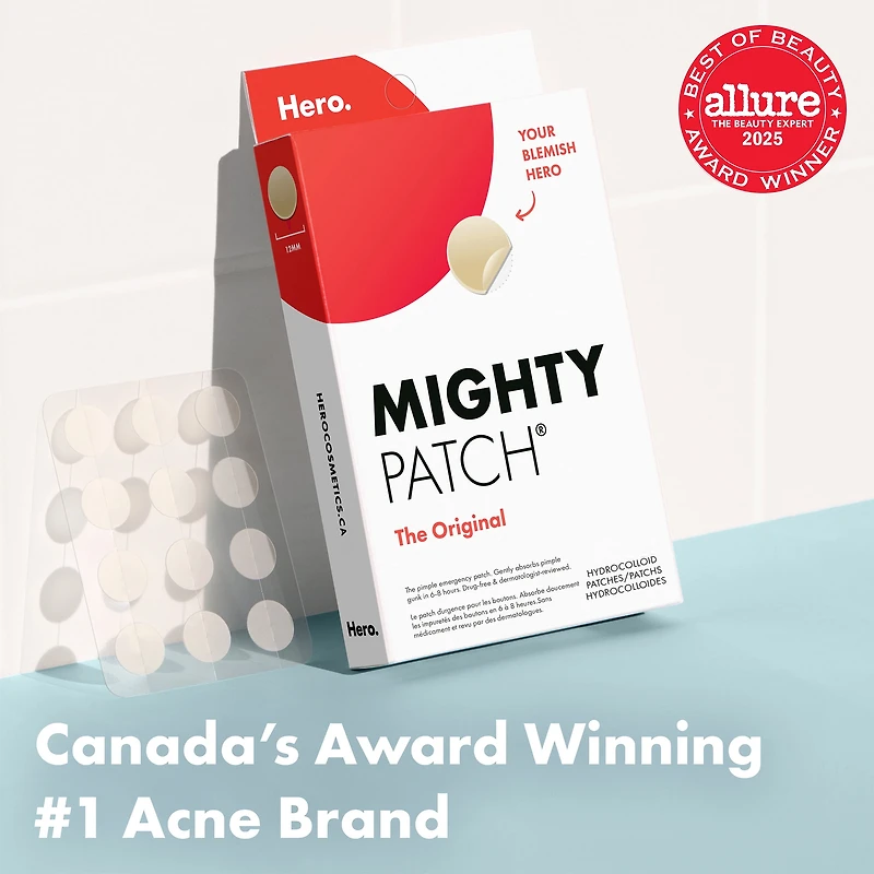 Hero Cosmetics Mighty Patch Original – Hydrocolloid Acne Patch, Overnight Acne Blemish & Zit Stickers for Sensitive Skin, 60ct