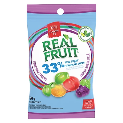 REALFRUIT 33% Less Sugar Sunshine Smash, Dare Real Fruit Candy, 120 gr