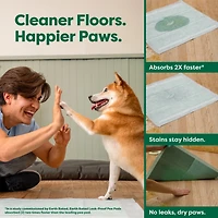 Tapis de propreté antifuite Earth Rated pour chiens et chiots, absorption 2X plus rapide*, non parfumés, L, 56 x 56 cm, paq. de 10