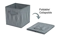 Panier de rangement en tissu Mainstays - Pliable, idéal pour la chambre d'enfant, la salle de jeux, le placard et l'organisation de la maison Taille assemblé : 26.7cmx26.7cmx27.9cm; Plusieurs couleurs en option.