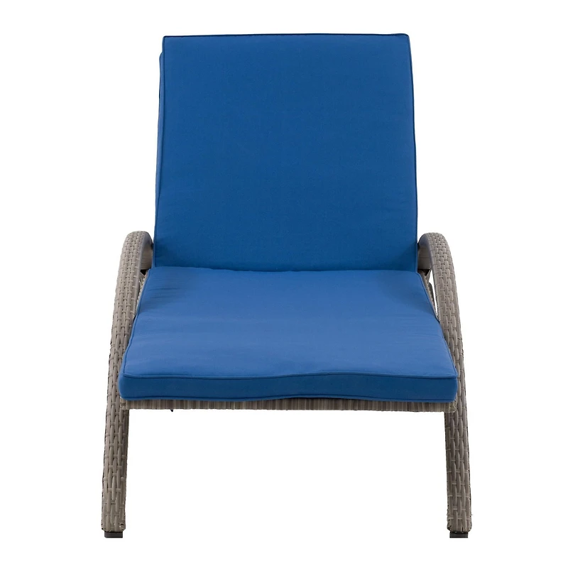 CorLiving Parksville Resin Wicker Outdoor Patio Sun Lounger Chair with Cushions