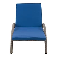 CorLiving Parksville Resin Wicker Outdoor Patio Sun Lounger Chair with Cushions