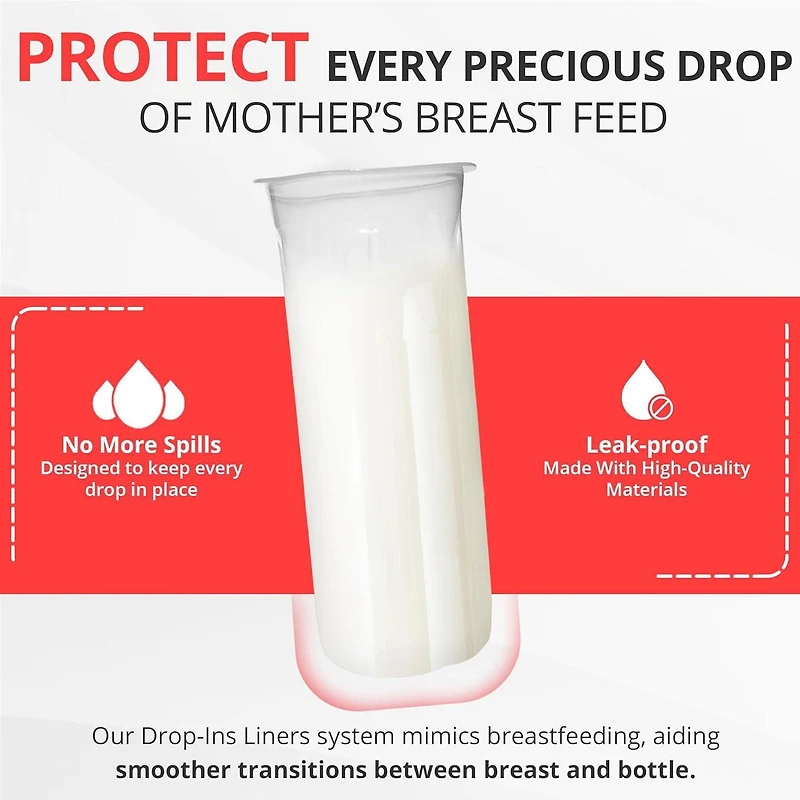Playtex Baby® Nurser Pre-Sterilized Disposable Drop-Ins Bottle Liners, Closer to Breastfeeding, 4oz, 100 Count