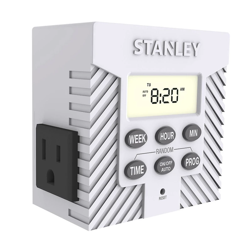 Minuteur hebdomadaire numérique TimerMax de Stanley à 2 prises pour l'intérieur Minuterie intérieure