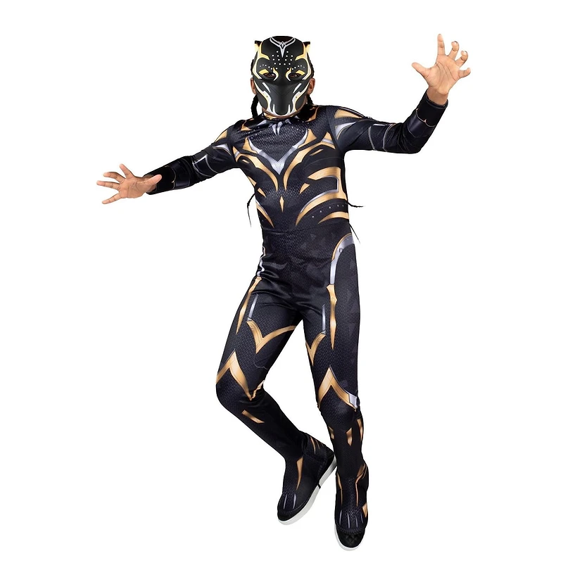 MARVEL Youth Black Panther (Shuri) Costume - Printed Jumpsuit with Special Padding and 3D Plastic Mask
