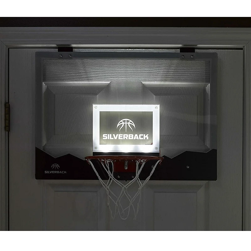 Ensemble mini-panier de basket-ball à DEL de 18 po Silverback pour dessus de porte