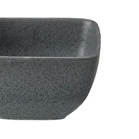 Better Homes & Gardens Dark Gray Square-Shaped Stoneware Cereal Bowl, Dinner bowl is 100% ceramic stoneware with a reactive glaze finish. Designed in a trendy shade of dark gray. Dishwasher and microwave safe.