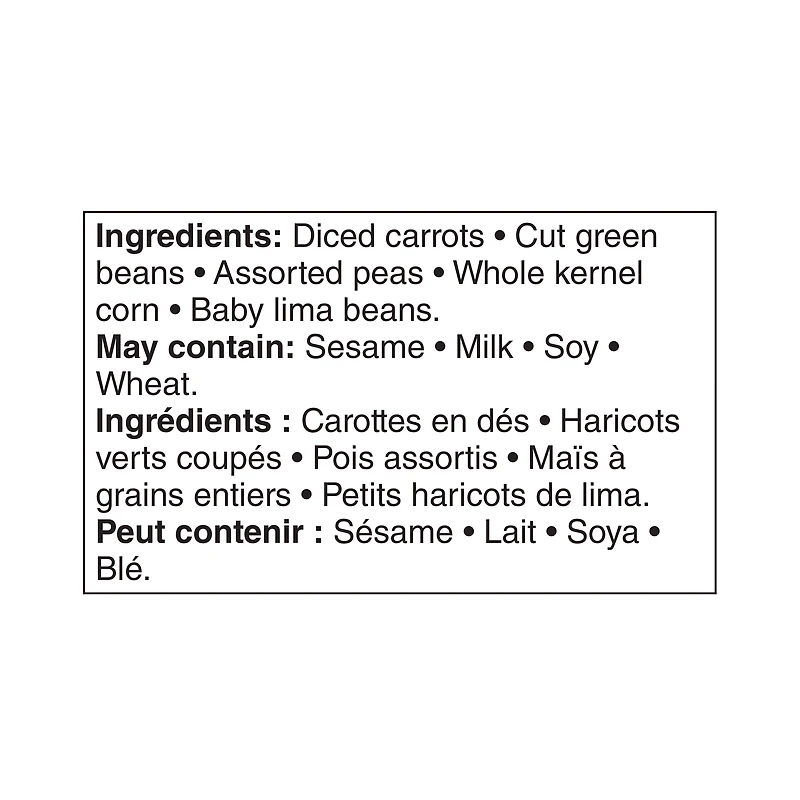 Macédoine de légumes de Great Value 2 kg