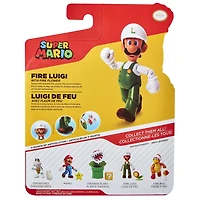 Nintendo 4" Figure - Fire Luigi with Fire Flower
