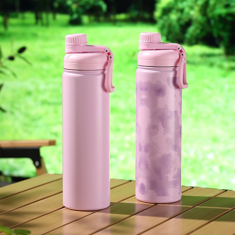Mainstays 2PK 24 oz S/S Chug Bottle Pink, MAINSTAYS PL MS 2PK BTL CHG PINK