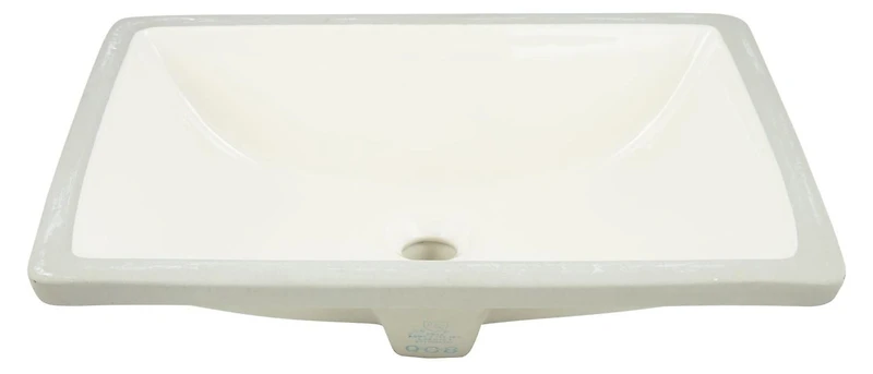 American Imaginations 20.75-in. W Rectangle Bathroom Undermount Sink Set In Biscuit - Chrome Hardware - Overflow Drain Incl. AI-27014
