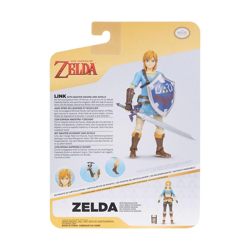 Figurine Nintendo de 4 pouces – Link avec l’Épée maîtresse et Bouclier