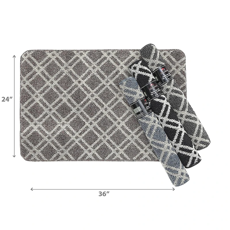 IH Casa Decor Diamant Tufted Mat Asstd 2 'X 3' - Ensemble De 4