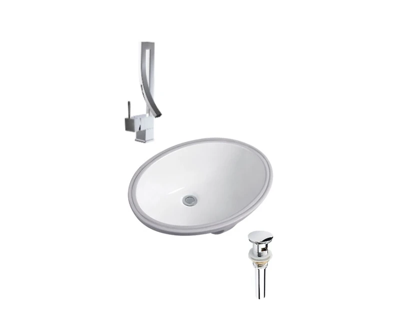 DROP Bath and Kitchen DR091131 Undermount Bathroom Sink Set