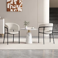 Noble House HORIZON Modern Side Chair with Angled Legs Adjustable Feet(Beige)