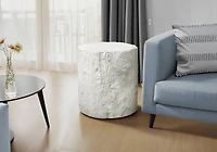 Monarch Specialties - Table D'Appoint, 25"H, Intérieur Ou Extérieur, Tambour, Bout, Table De Nuit, Rond, Table D'Appoint, Salon, Chambre À Coucher, Blanc, Contemporain, Moderne