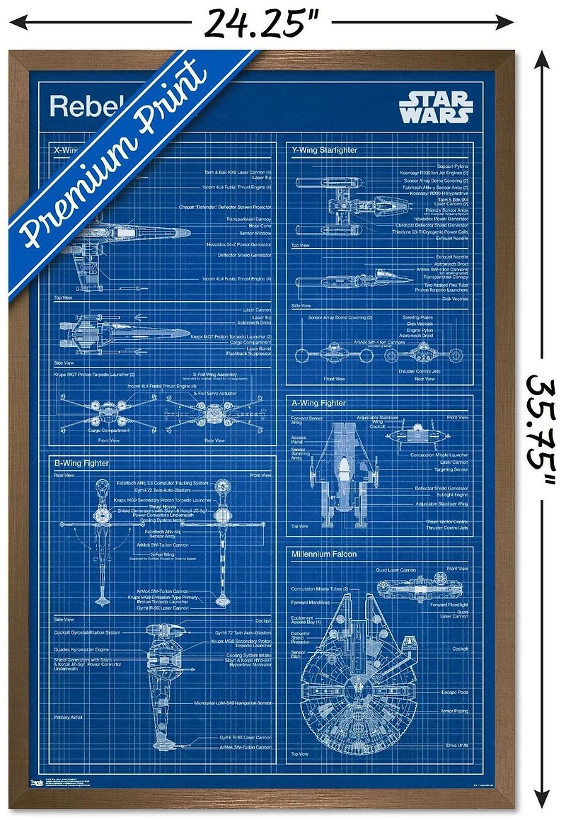 Star Wars: Saga - Rebel Blueprint Wall Poster