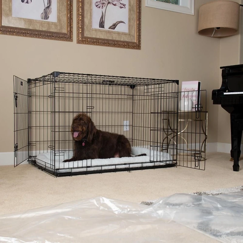 Lucky Dog Whisper Glide 48 Inch Sliding Double Door Dog Crate