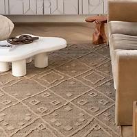 Tapis d'interieur exterieur abstrait Rug Branch Hogar, marron beige, bohème - Salon, chambre, salle a manger et cuisine