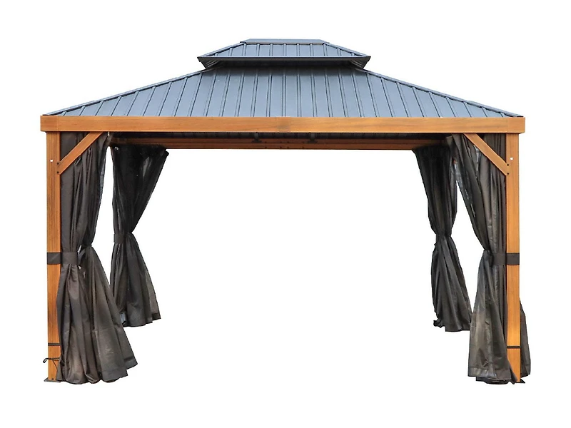 Yosemite Gazebo Structure en Aluminum Finition Bois 12 x 16