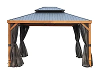 Yosemite Gazebo Aluminum Frame Wood Finish 12 x 16