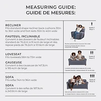 SmartFit Housse de canapé extensible en chenille en tissu recyclé avec tissu performant, housse de meuble 1 pièce, bleu Housse en tissu