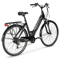 700c Hyper Bicycles E-Ride 36V Electric Commuter E-Bike for Adults, Pedal-Assist, 250W Motor, Black, 700C Hyper Mens 36V Electric Bike Black