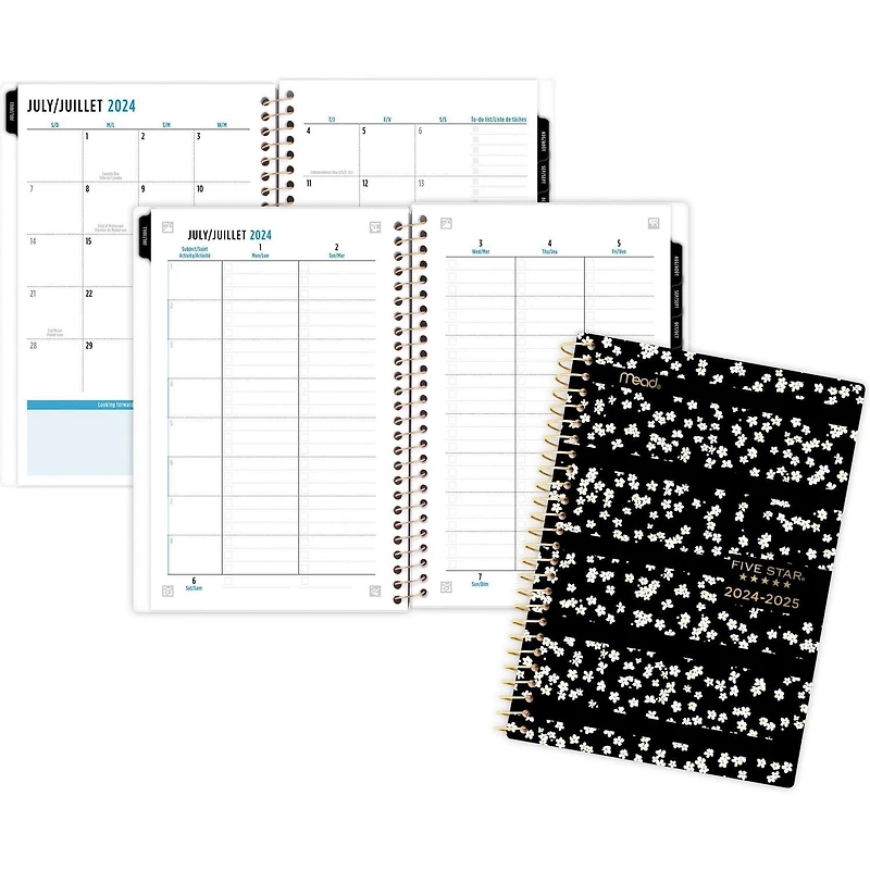 FS 12M Daisy Black Small Planner, Planner