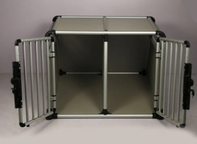 36.8"L Aluminum Double Door Dog Pet Crate / Car Travel Crate
