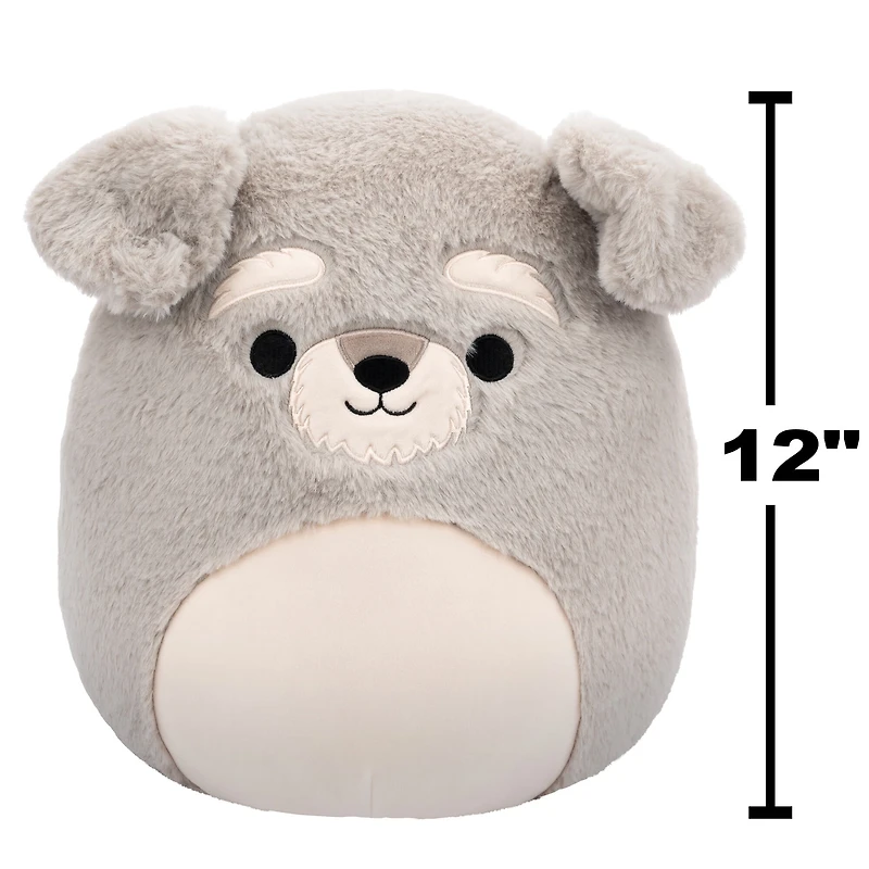 Squishmallows 12" Plush: Fuzz-a-Mallows - Shawn the Grey Schnauzer