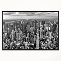 Design Art Panoramic Aerial View of Manhattan Framed Canvas Art Print