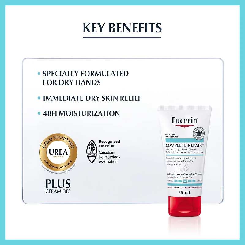 EUCERIN Complete Repair Moisturizing Hand Cream for Dry to Very Dry Skin, 75mL