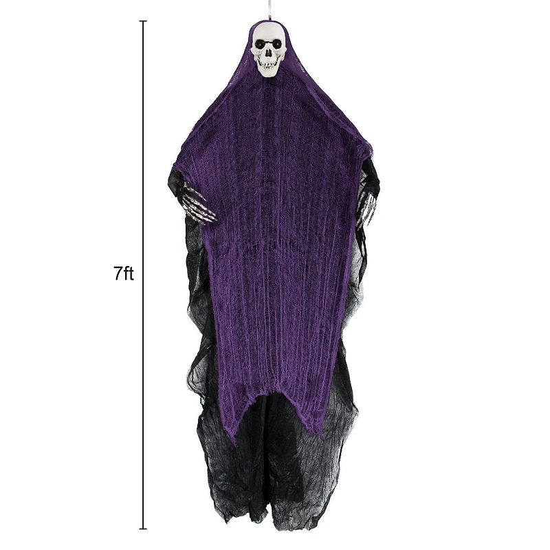 7 FT Hanging Lighted Ghost - Purple