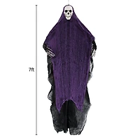 7 FT Hanging Lighted Ghost - Purple