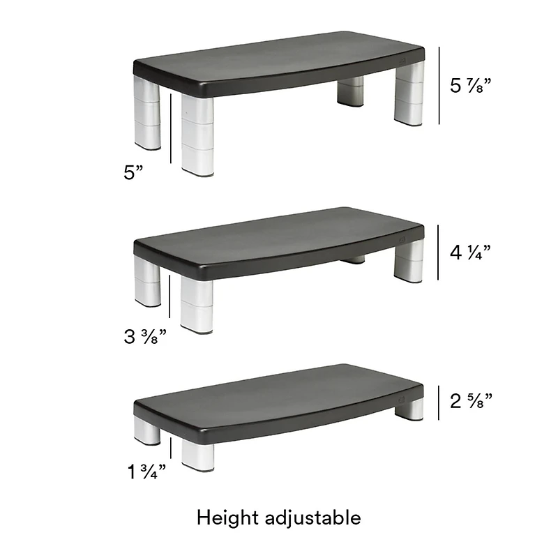 Support pour moniteur réglable MS90B 3M(MC), noir et argent, très large, 12 x 20 x 5,875 po