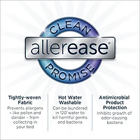 AllerEase Maximum Waterproof, Allergy and Bedbug Zippered Mattress Protector, Maximum Allergy Protection
