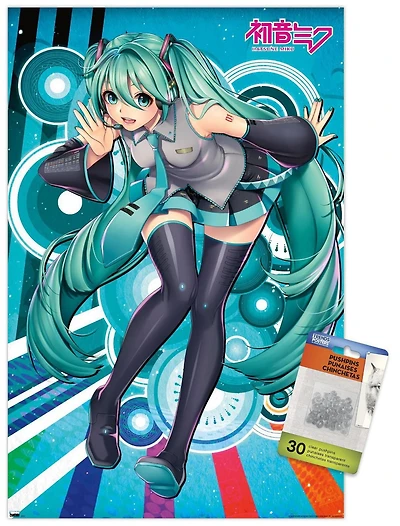 Hatsune Miku Chuchotement 22,375" x 34" Affiche Murale avec Punaises, par Trends International