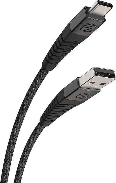 Scosche HDCAB10-SP Strikeline 10-ft. Heavy-Duty USB to USB-C Charge & Sync Braided Cable Black
