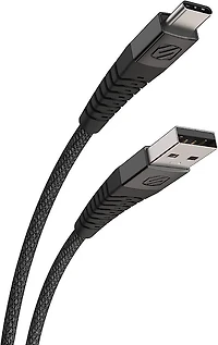 Scosche HDCAB10-SP Strikeline 10-ft. Heavy-Duty USB to USB-C Charge & Sync Braided Cable Black