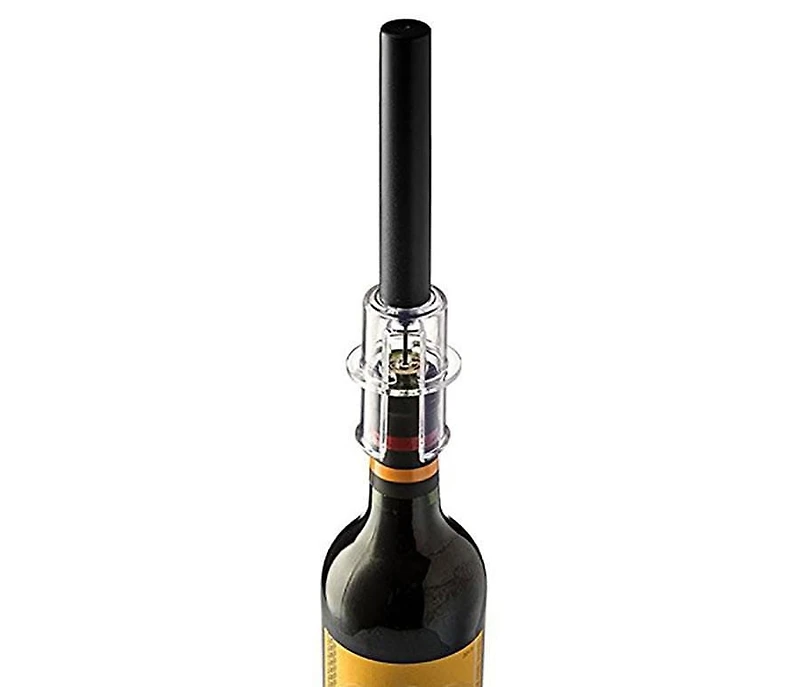 Ouvre-bouteille de vin à pompe à air Brentwood avec coupe-feuille, bouchon à vide et aérateur verseur, noir