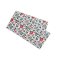 Cotton Table Runner (54") (Mistletoe Poinsettia) - Set of 2