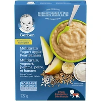 Céréales bébés GERBER® Multigrains yogourt, pomme, poire, banana 227 g 227 GR